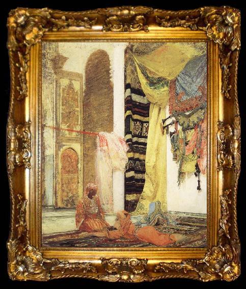 framed  Henri Regnault Patio in Tangiers, ta009-2